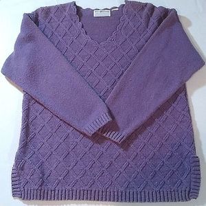 Vintage cardigan Maggie Lawrence sport plum purple custom size below